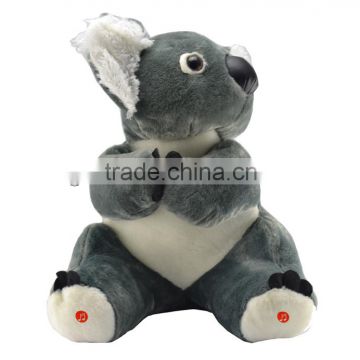 Stuffed grey bluetooth koala bear toys/plush koala bear with speaker for promotion gift