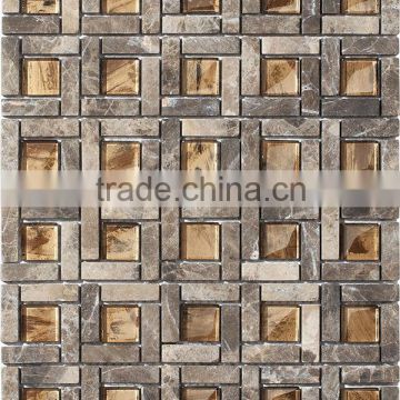 Fico hot sell 2014 dark emperador brown marble mosaic tile