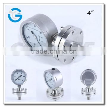 High quality 4 inch all stainless steel oil filled diaphragm pressure gage