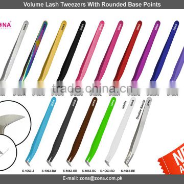 Volume Lash Tweezers Round Tips , Sharp Walls Volume Lash Tweezers , Custom Colored Tweezers