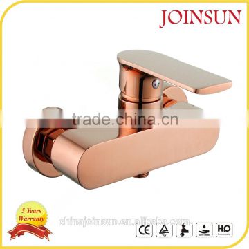 Wall Mounted Brass Shower Faucet rose gold