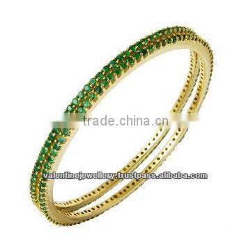 Women's emerald gold bangles jewelry