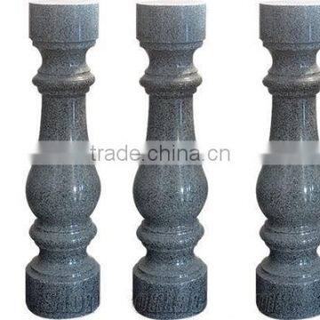 G654 China natural sesame black granite stone column