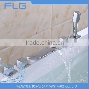 High Quality Product FLG612 Lead Free Chrome Finished Cold&Hot Water 5 PCS Bathtub 5 Holes Shower Faucet set