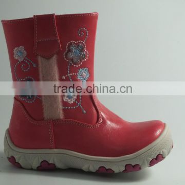 2012 new lovely pink boots with flower