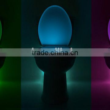 Sensor Motion Activated LED Toilet Night Light - 8 Color Changing - For Any Toilet