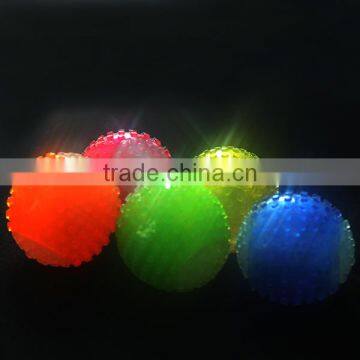 2014 hot sale motion sensor eco-friendly LED flashing dog rubber ball