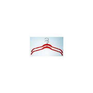 Red Space saving Velvet Shirt Hangers Flocking Hanger 420*230*5.5mm