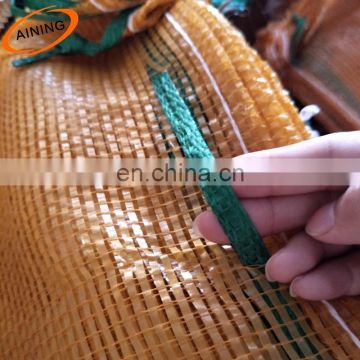 High quality leno tubular orange polypropylene mesh bag for onions fruits and vegetables