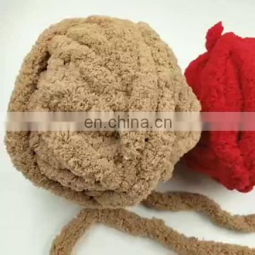 Hot sale jumbo chunky knit 100% polyester thick blanket vegan chenille yarn