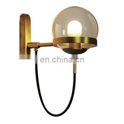 Loft Metal Wall Lamp Glass Minimalist Ball Wall Lamp LED Decorative Indoor Lamps