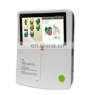 Portable 3 channel ECG machine 7 inch Display Electrocardiography for Hospital