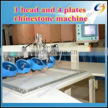 automatic ultrasonic rhinestone setting machine with one head and four plates