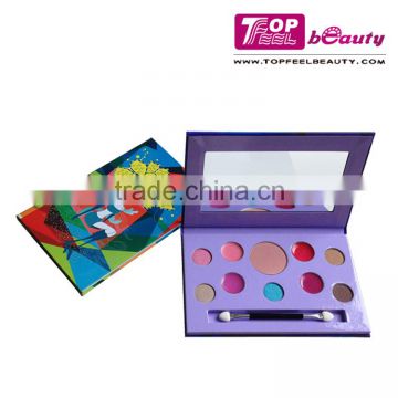 9 Color oem eyeshadow lipgloss makeup set with craft box compact