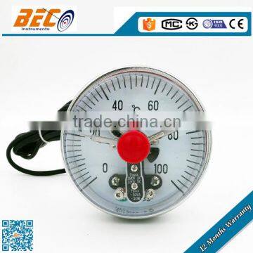 (WSSX-401) 100mm high quality common stailess steel material panel mounting min max thermometer with electric contact