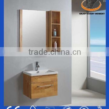 Oak Wooden Wall Mounted Corner Bathroom Cabinet
