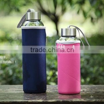 Hot sell High Borosilicate Glass Water Bottle with neoprene Sleeve