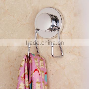Vacuum suction double hook for clothes hanging