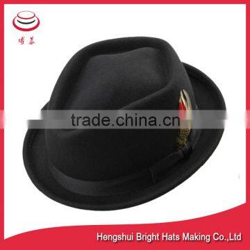 Feather Decoration Small Fedora Hat For Mens