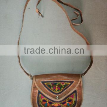 new indian leather bags with embroidery