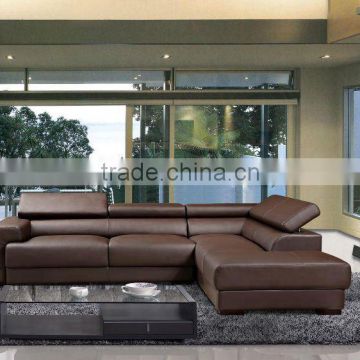 italian leather L shaped design furniture sofa set