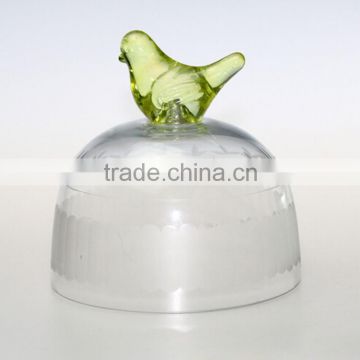 Custom clear glass cheese dome cover with wooden base wholesale