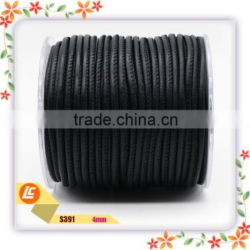 Top quality round stitch sheep skin leather string for jewelry