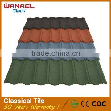 Professional stone coated metal roof tile color diversity metal roof tile