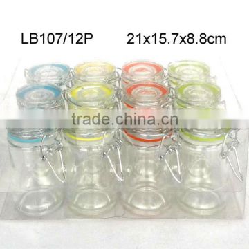 LB107/12P glass spice jar with pvc box