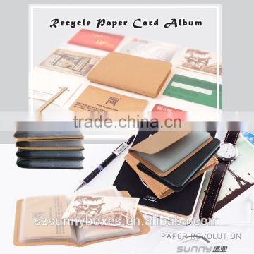 Whole sale PVC Pocket Recycle Kraft Paper Organizer Bag For 20 Cards