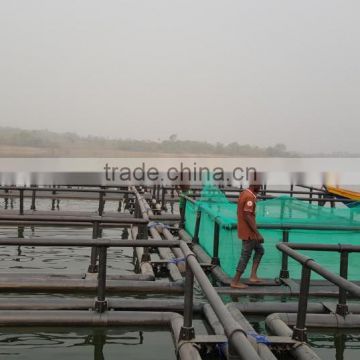 HDPE square fishing cage in the lake