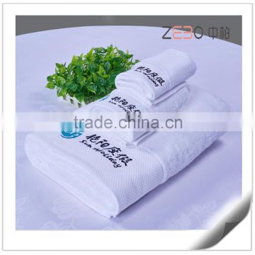 Factory Directly Sale Cotton 16s Custom Embroidery White Hotel Towels Supplier