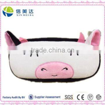 Hot sell Cute Cow Cartoon zipper large capacity plush pencil case for girls