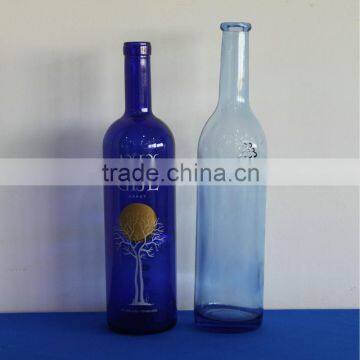 blue wine bottle