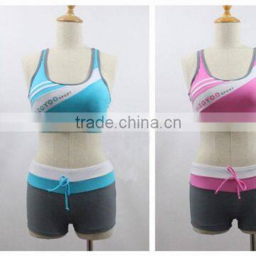 New sports vest type split swimwear ladies open hot sexy girl photo boxers wrapped chest type two piece swimsuit xxx china photo