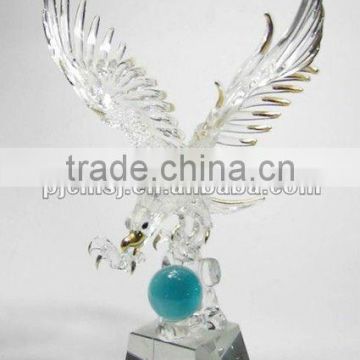 Crystal Eagle With Brown Ball For Corporate Awards