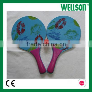 Customized Logo Printed wooden beach racket