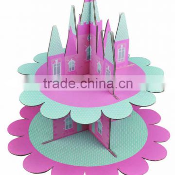 2 layers corrugated paper party girl designed cup cake stands wholesales