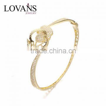 925 Sterling Silver Bangle Bracelet Jewelry Gold Rose Bangle High Quality Jewelry Sbg206R