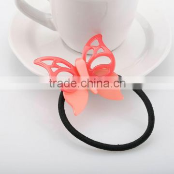 Factory price acrylic butterfly decorative plastic round elastic hair band