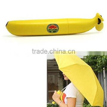 Folding Yellow Banana Umbrella UV Protection Sun Rain Umbrella