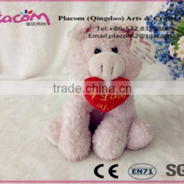 2016 High quality Favorite Cute Valentine's gifts and Kid toys Wholesale Plush toy Pig with heart