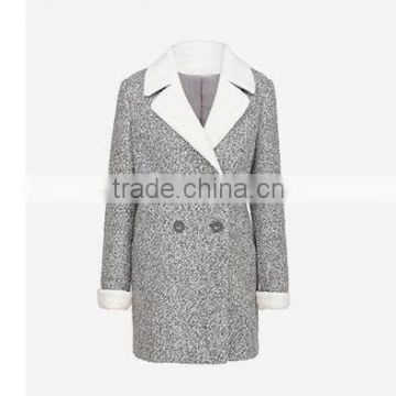 Herringbone Wool Fabric Women Long Coat
