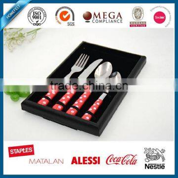 Hot selling colorful 16pcs stainless steel flatware set plastic handle cutlery set