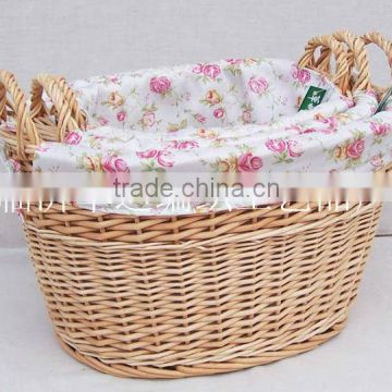 3 of set wicker basket with liner wholesale factory supply