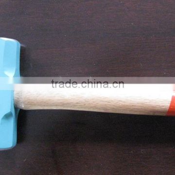 drop forging blue sledge hammer head with wooden handle