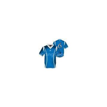 Blue Football t-Shirts Teamwear, Sublimation Printing Soccer Jersey Cool Dry