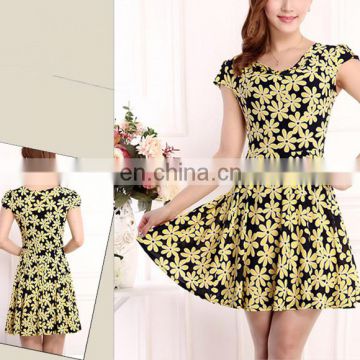 2015 new fashion women summer dress,printed flower dress