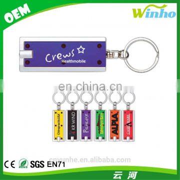 Winho Personalized Rectangular Flat Keychain LED light