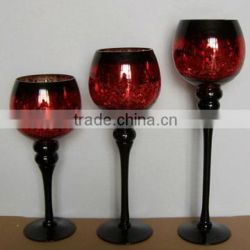Tall Vintage Glass Candle Holders